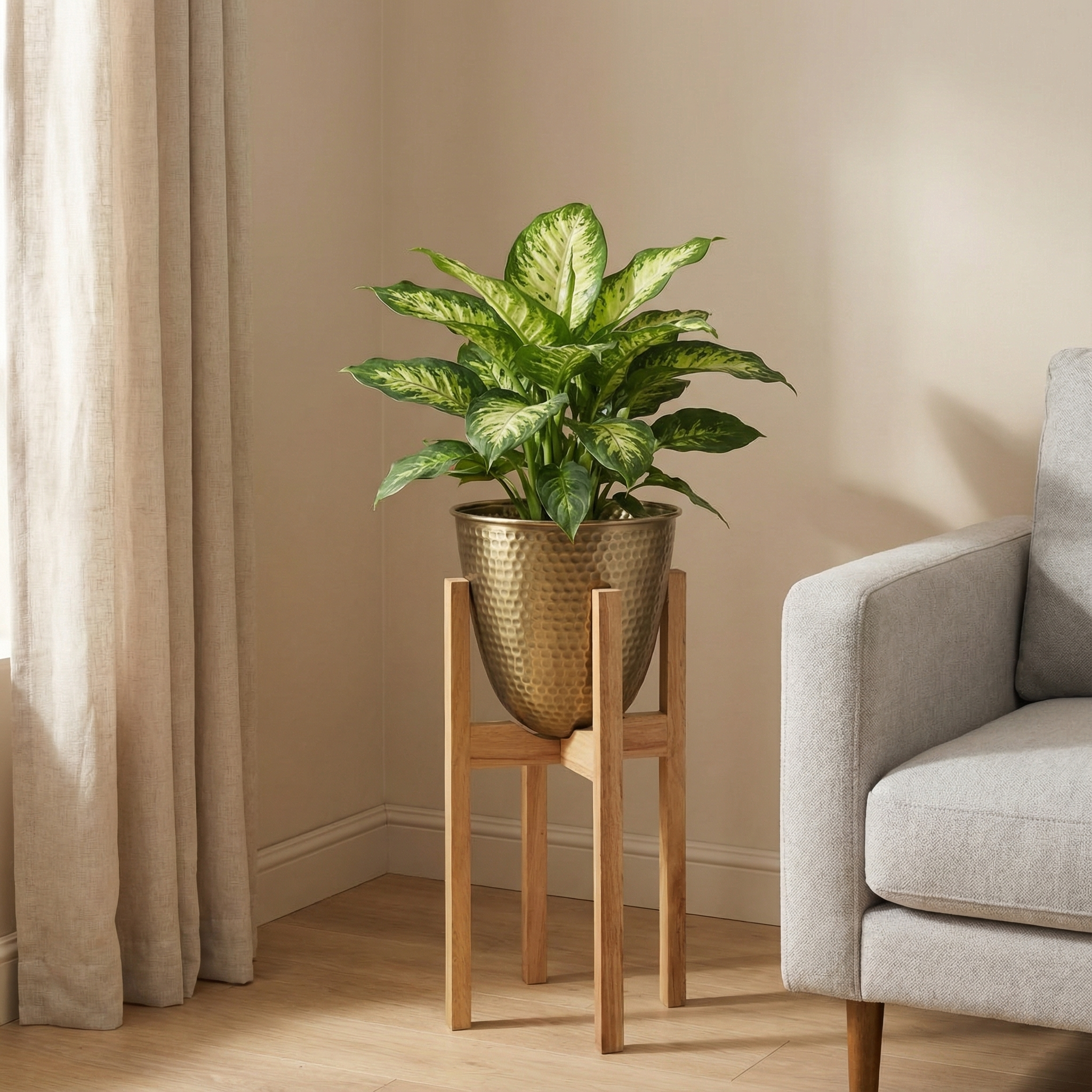 Sia Home Cache-Pot Mirae pot métal doré 64,5 cm