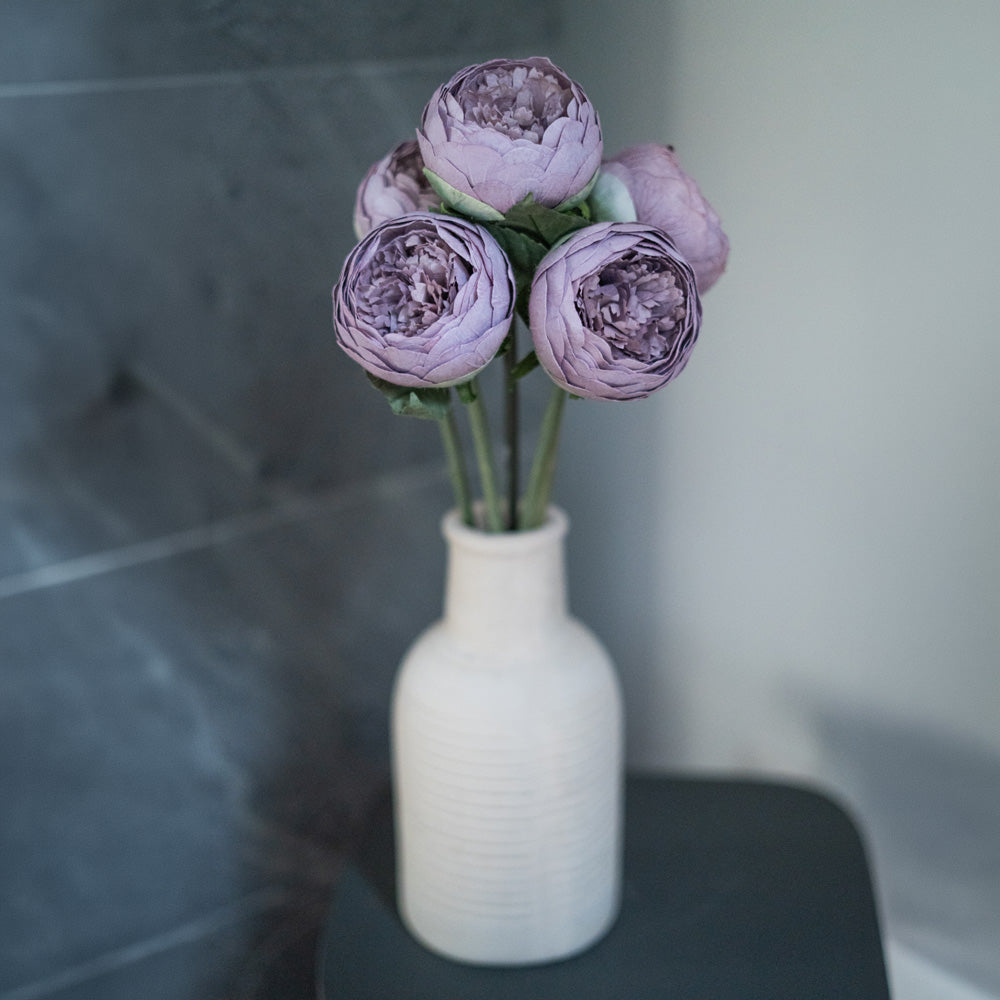 Flowrette Fleurs en papier Bouton de pivoine papier mauve x1