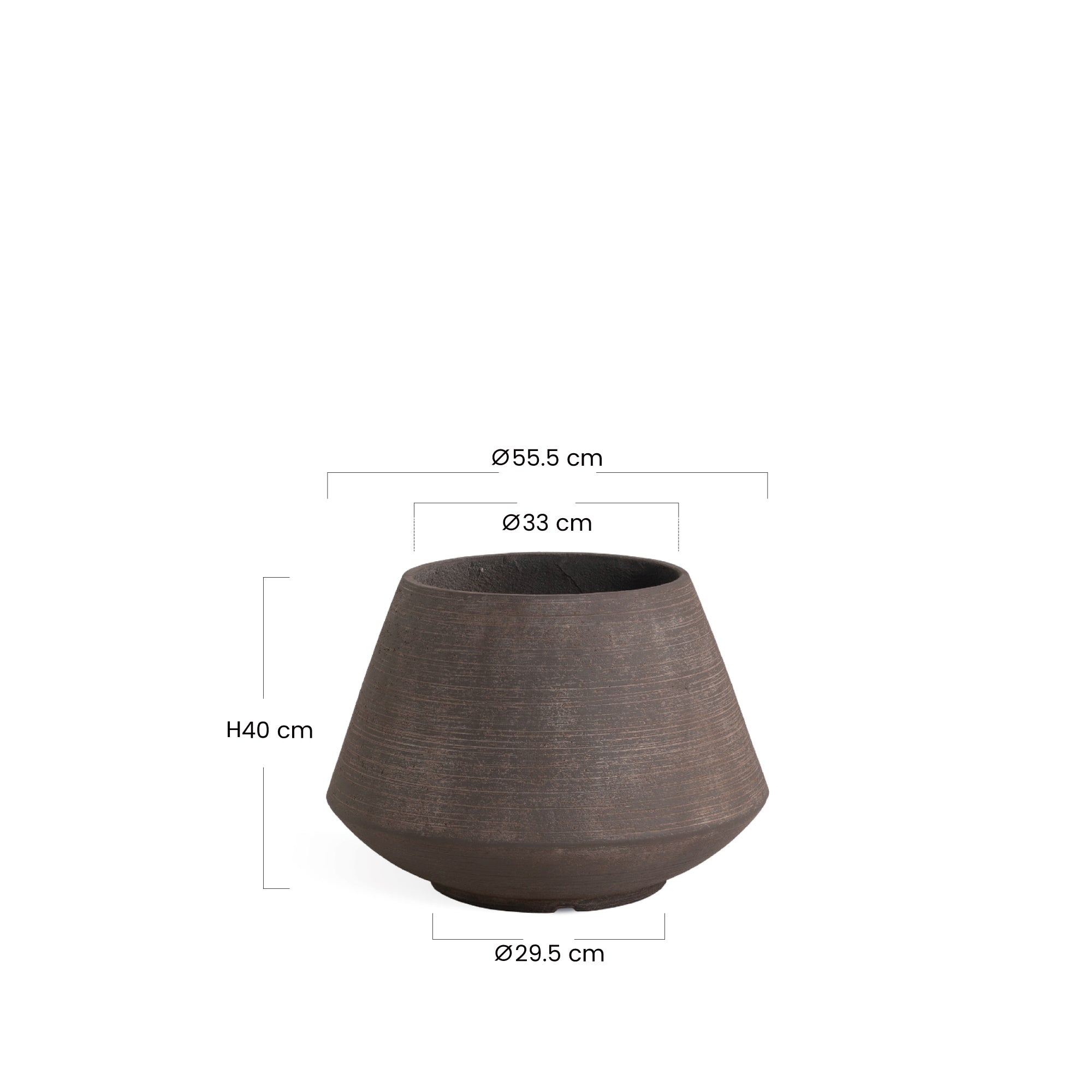 Sia Home Zen cache-pot 40 cm marron fibre ciment