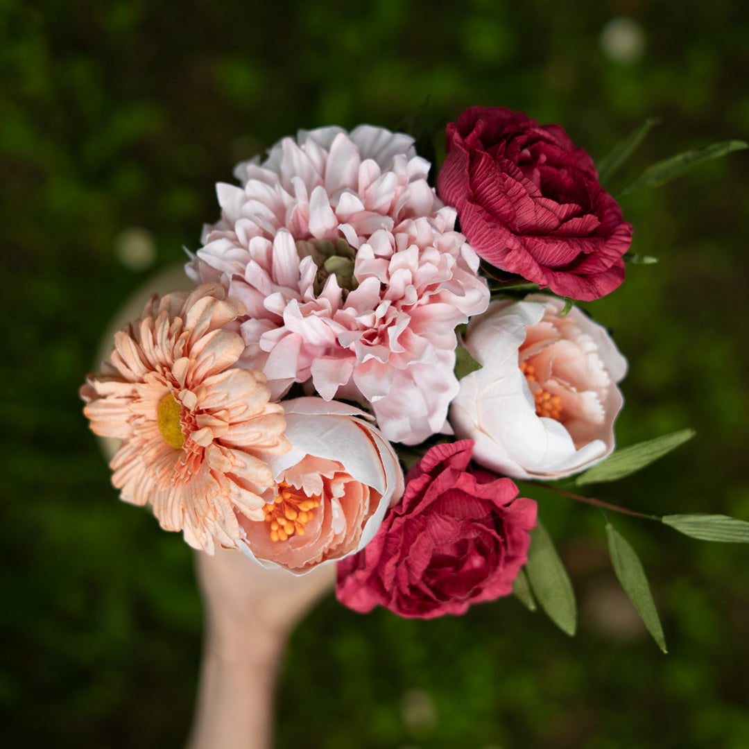 Flowrette Klee Bouquet fleurs en papier rose fuchsia éternel