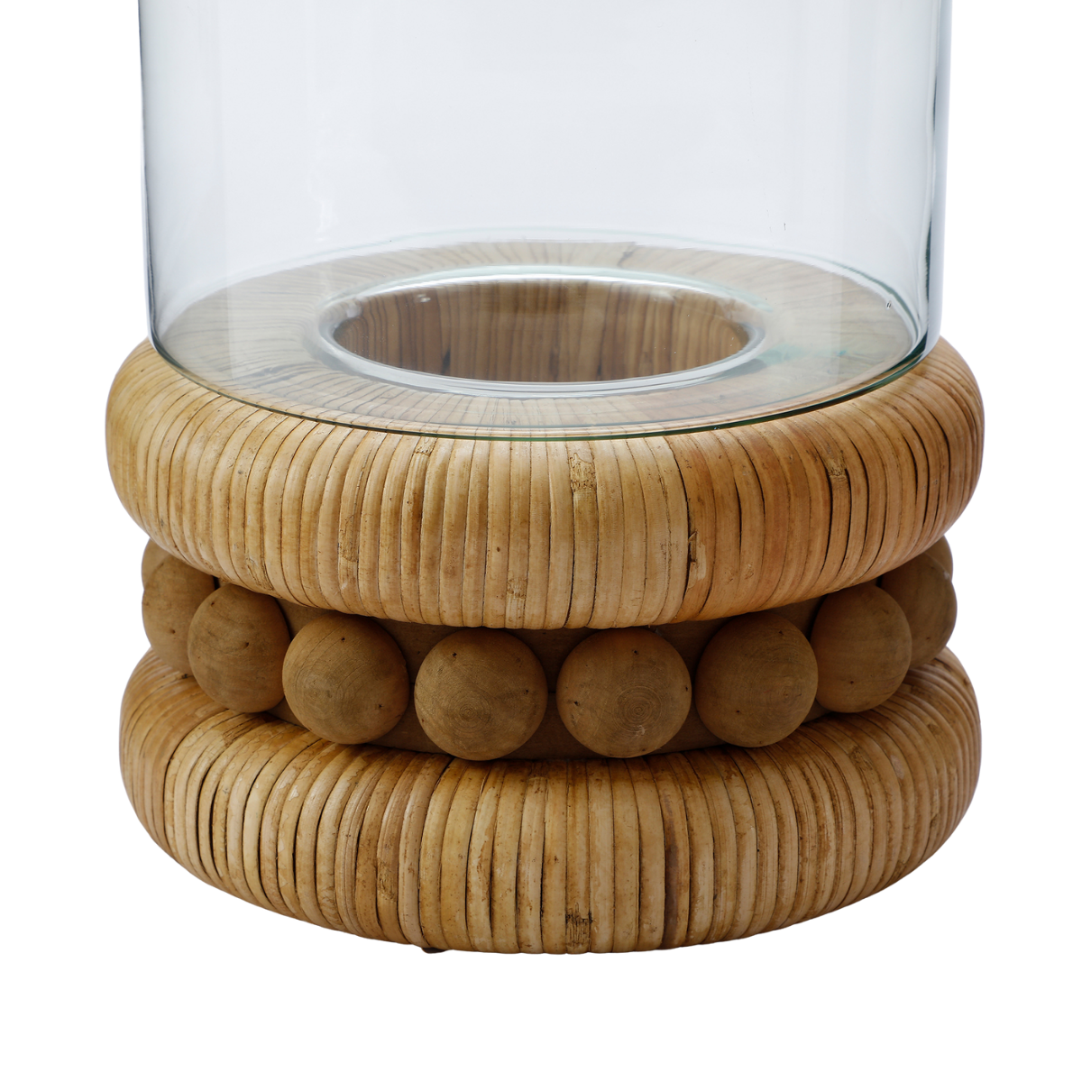 Sia Home Perline porte-bougie rotin beige 33 cm