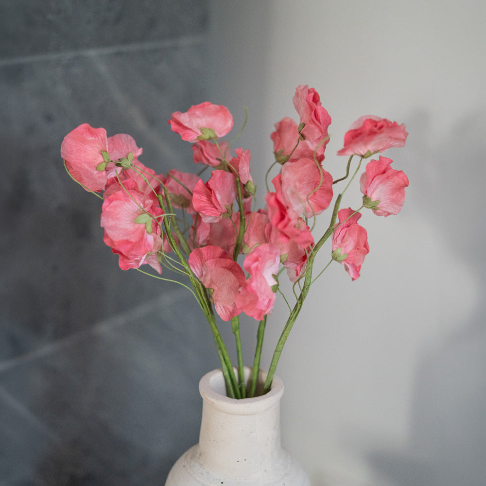 Flowrette Pois de senteur rose foncé fleur papier x1 durable