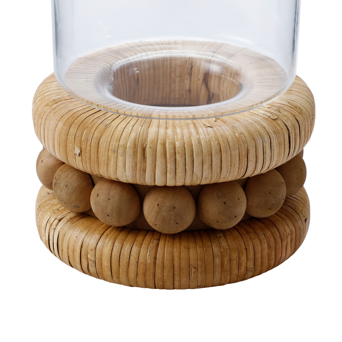 Sia Home Perline porte-bougie rotin beige 27 cm