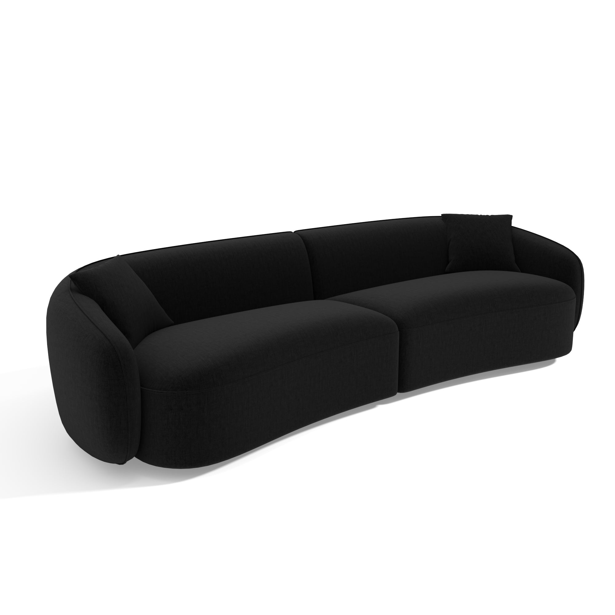 Sia Home Céline canapé droit 4 places noir arrondi