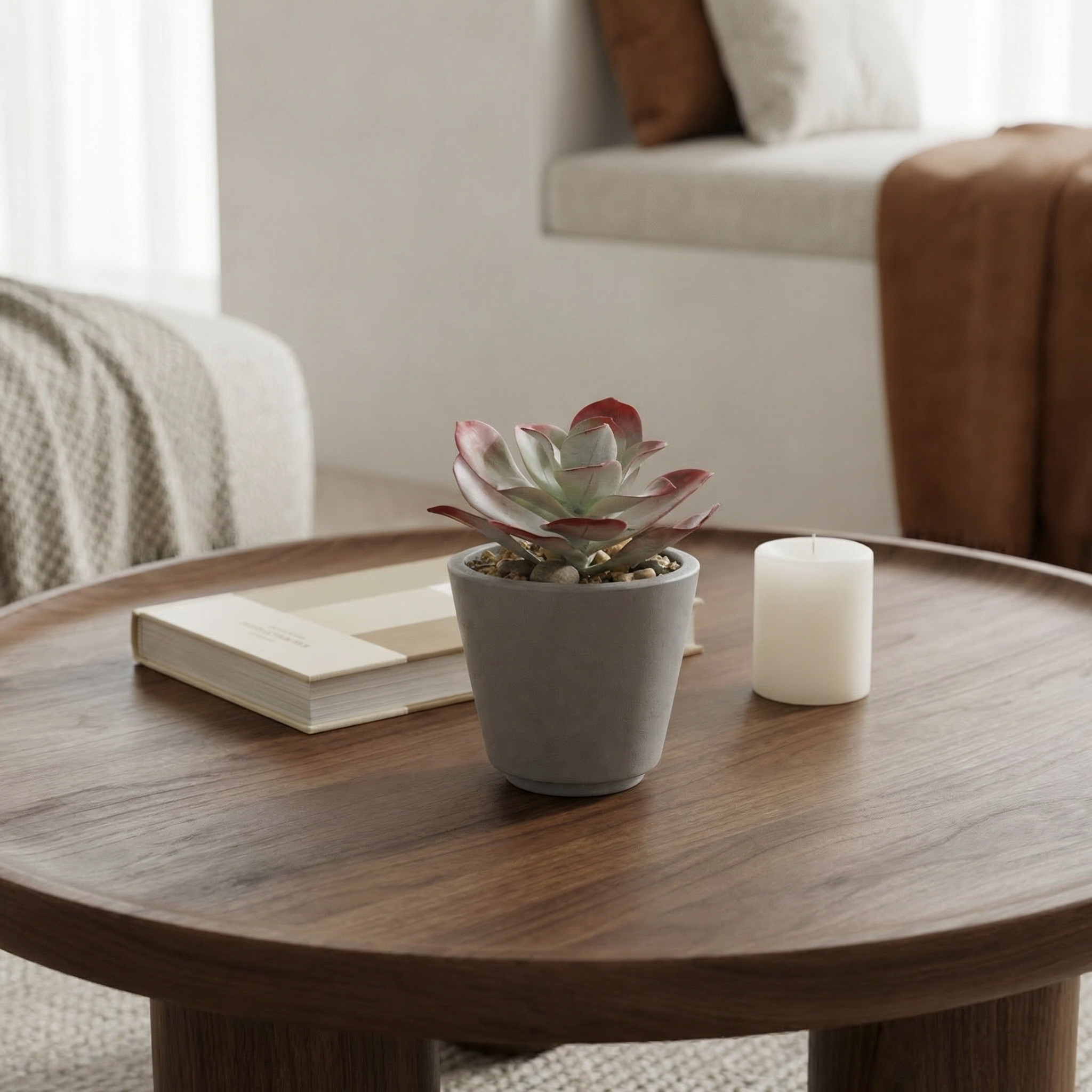 Sia Home Maya succulente artificielle rouge pot ciment