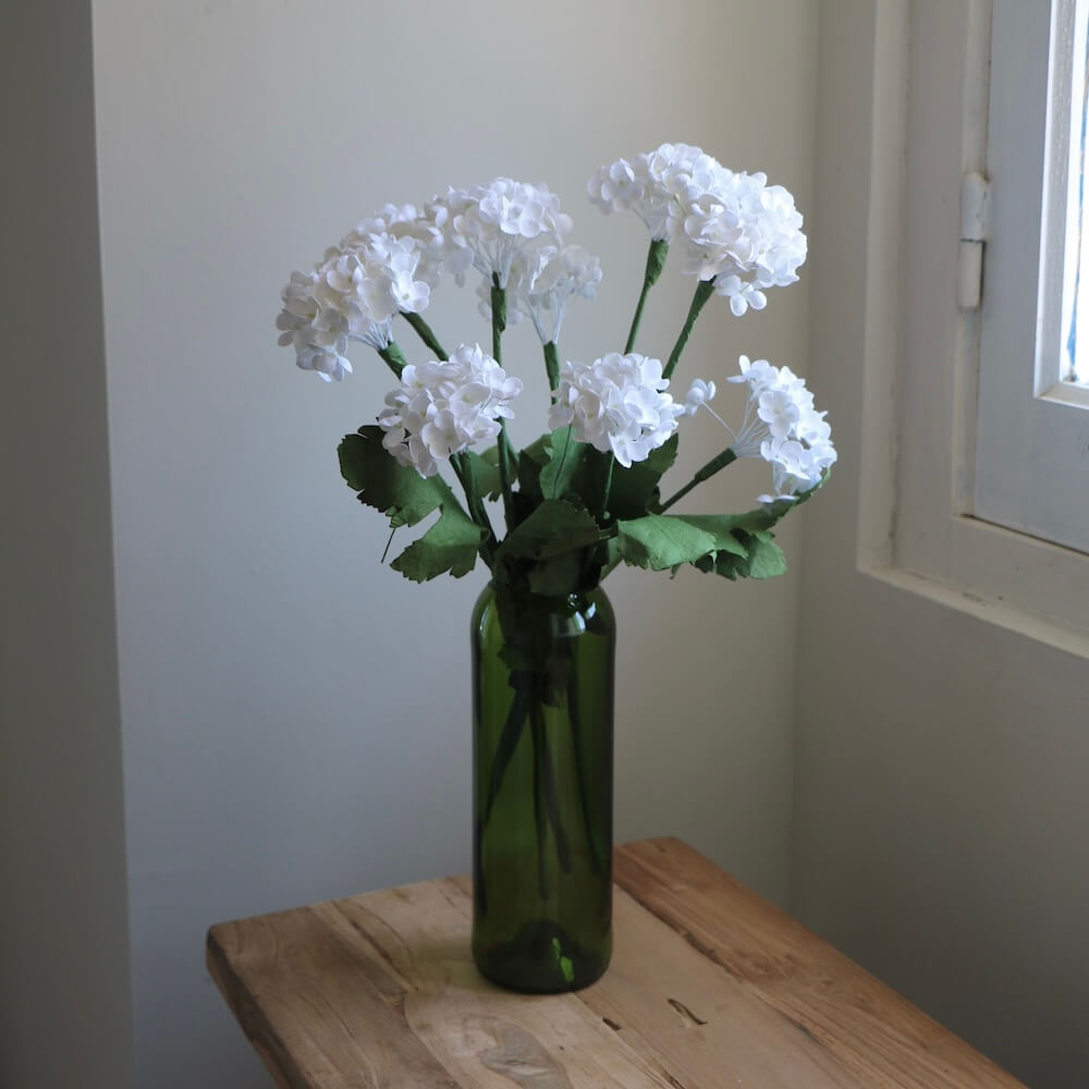 Flowrette Viburnum blanc fleur papier x1 romantique