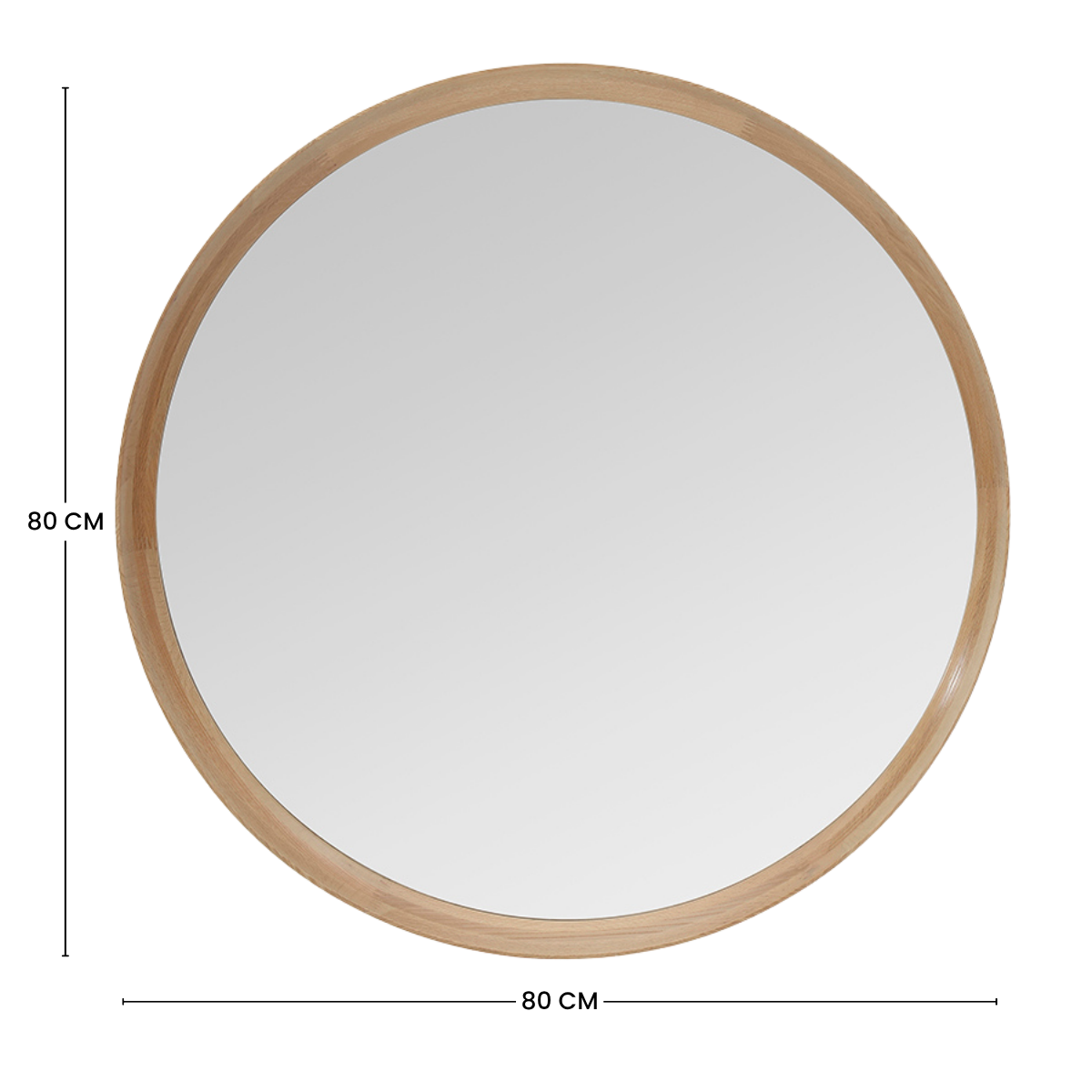 Sia Home Lio miroir rond chêne 80 cm beige