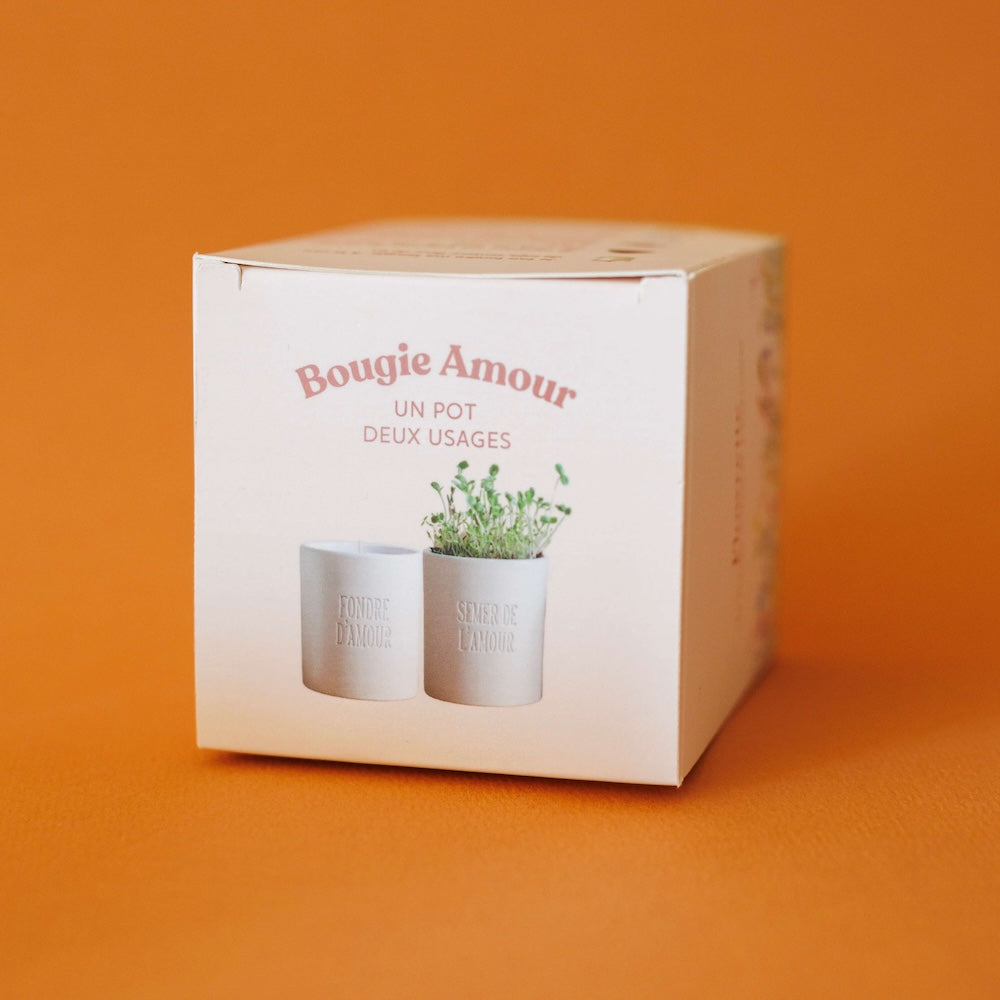 Flowrette Bougies Amour bougie blanche fleurs de lin