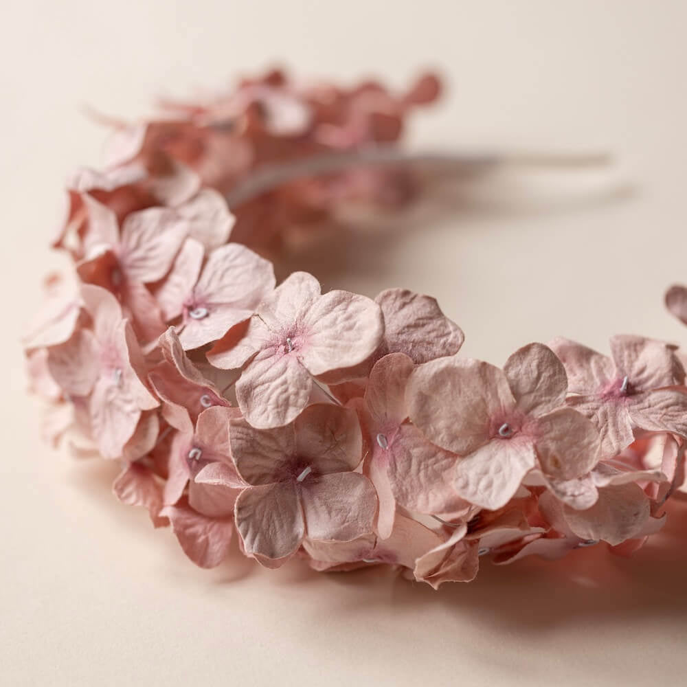 Flowrette Serre-Tête Fleurs Papier Rose Taille L Hortensia