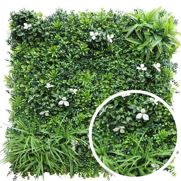 Feuillazur Rungis Floral plaque végétale artificielle mur vert 100x100cm