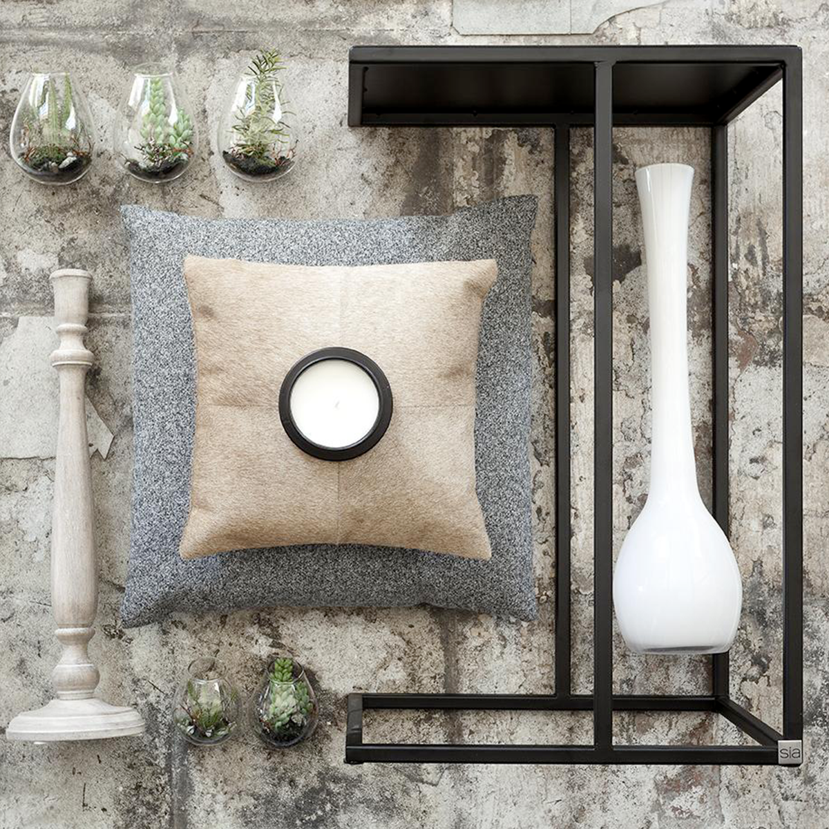 Sia Home Housse Coussin Leader 30x30 cm gris coton