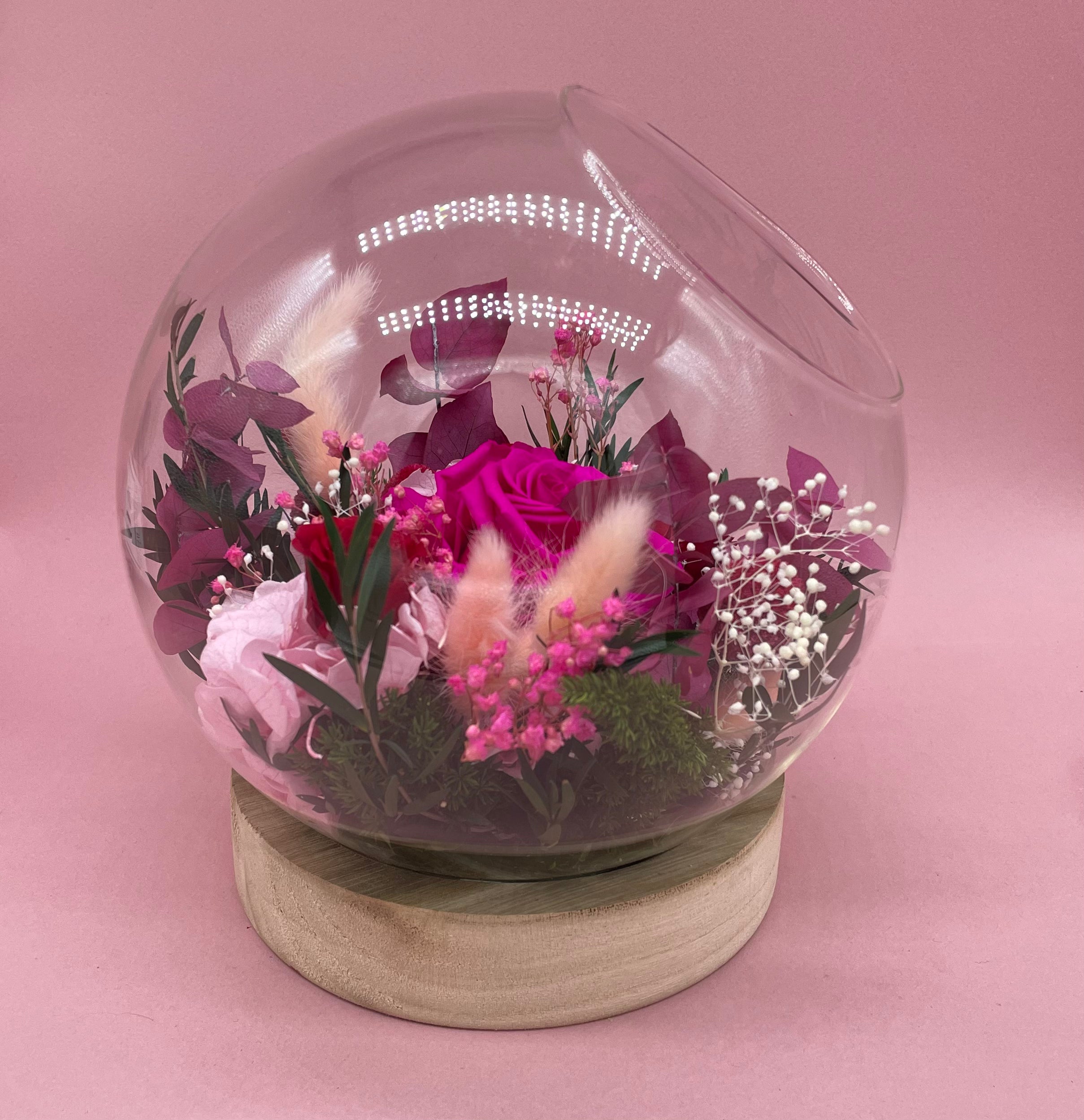 Ateliers Ouchamp Bulles Rue du Rendez-Vous bulle fleurie rose 20cm