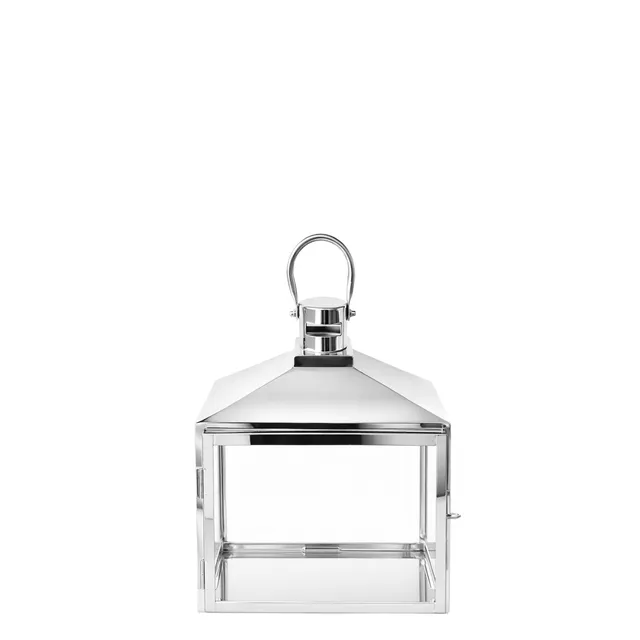Sia Home Tara lanterne acier argenté 27 cm verre