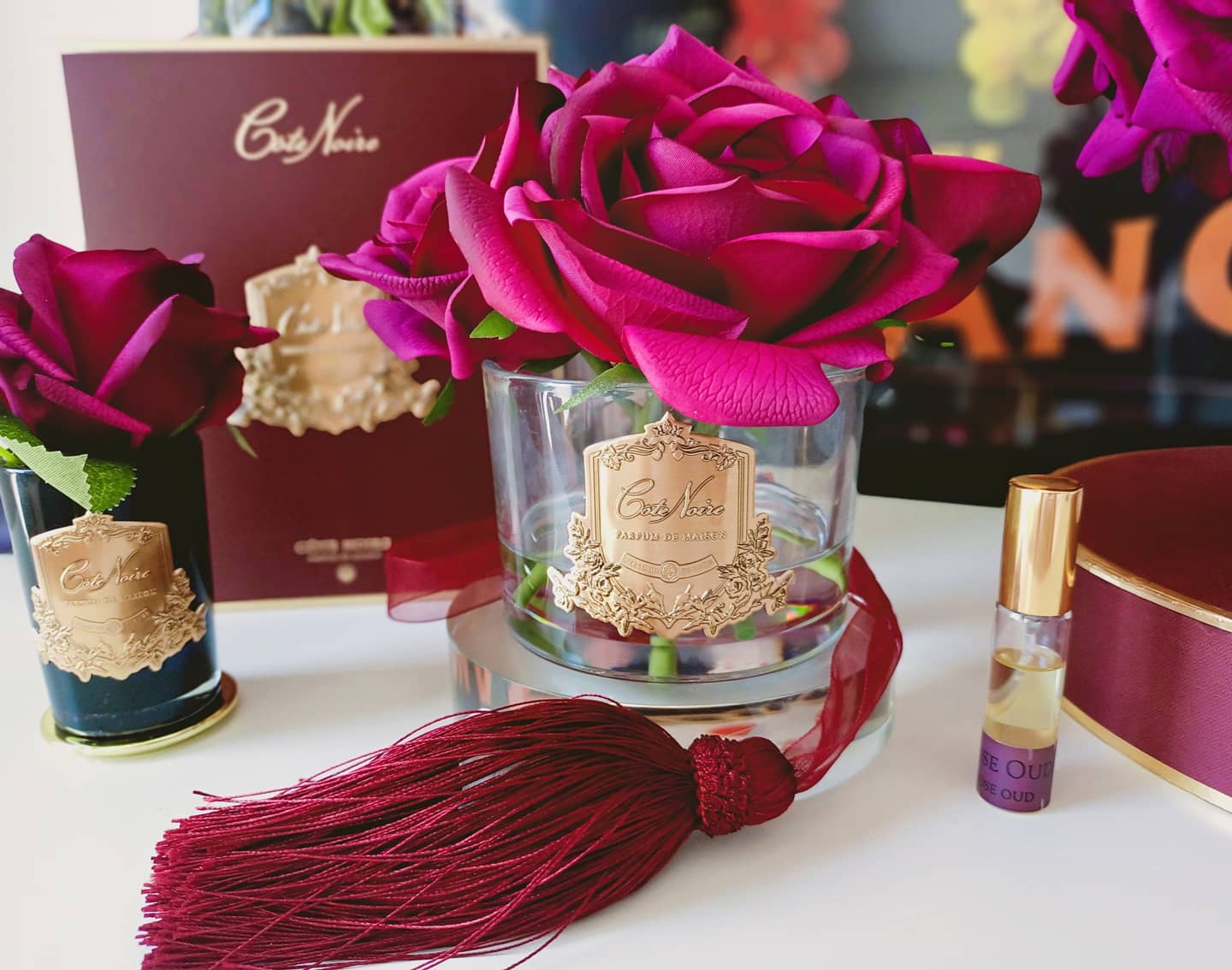 Côte Noire Perfumed Flowers GMRB44 bouton rose rouge carmin