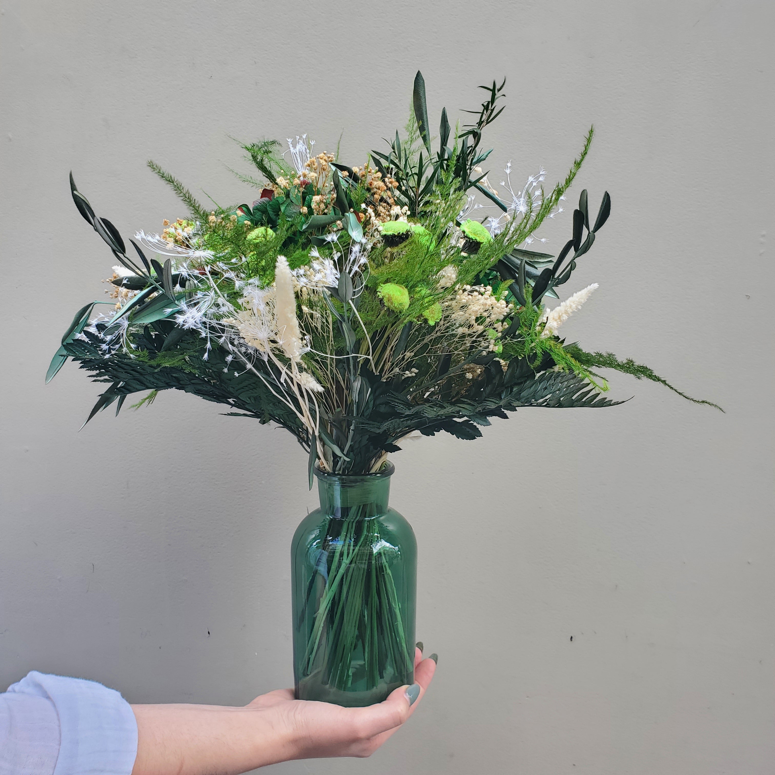 Ateliers Ouchamp Grappelli bouquet stabilisé L vert 40 cm
