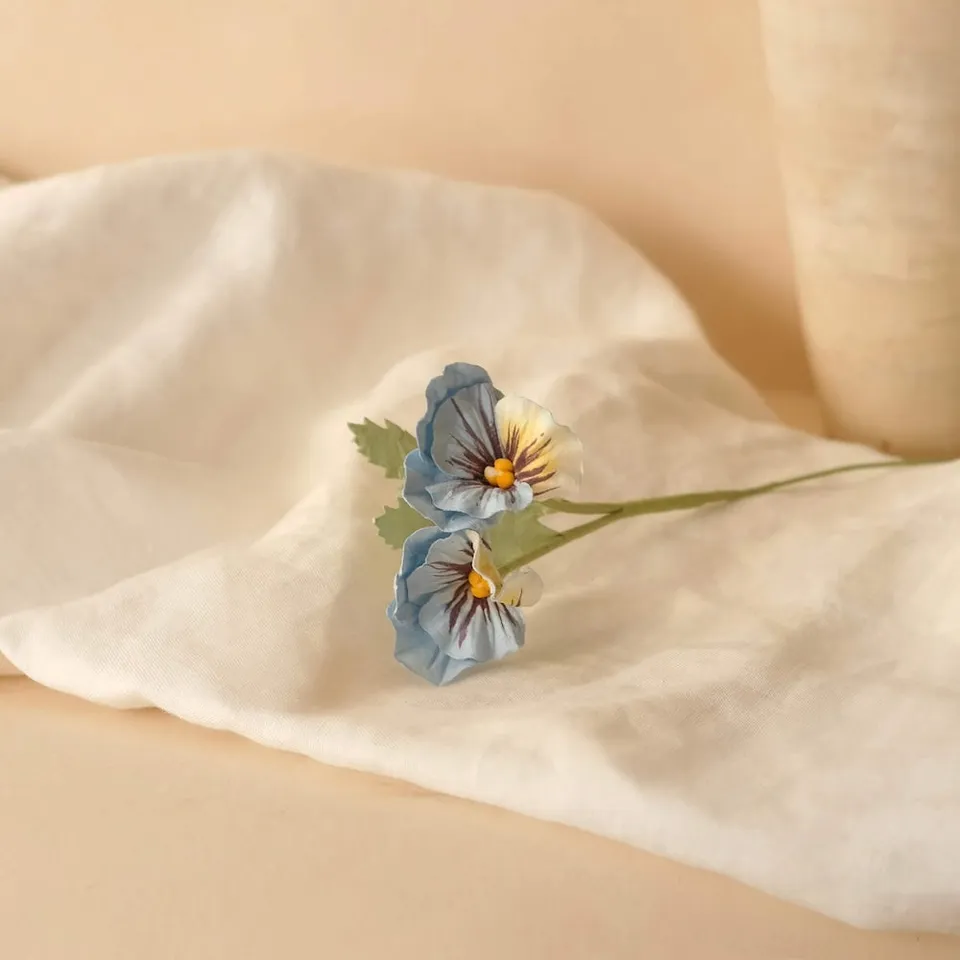 Flowrette Fleurs en papier pensées bleu fleur x1