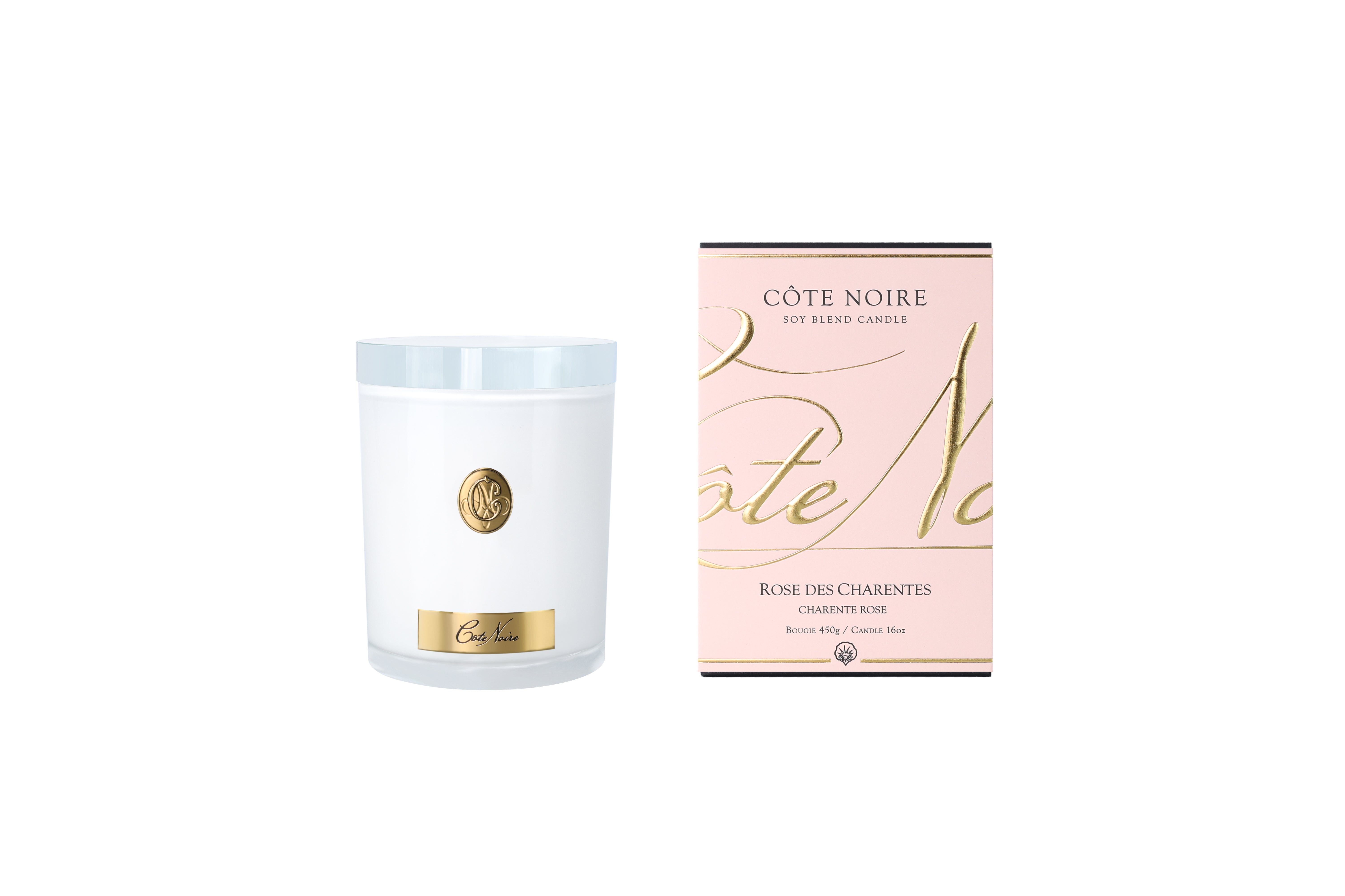 Côte Noire Soy Blend Candles CWG45054 bougie rose 450g