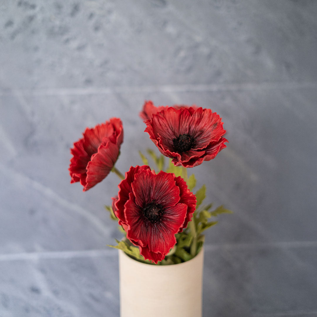Flowrette coquelicot artificiel rouge tige x1 Real Touch