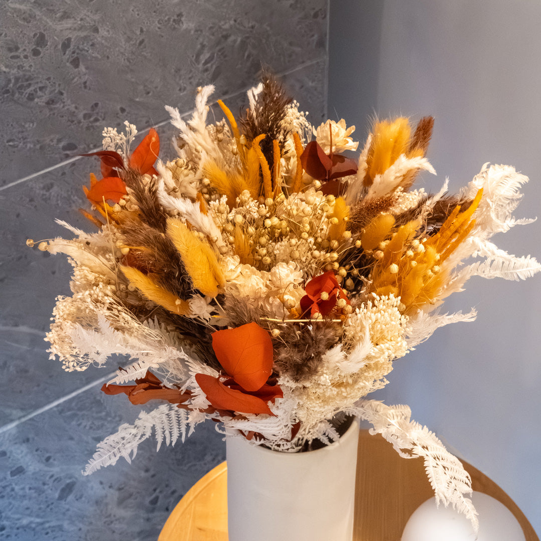 Flowrette Théodore bouquet séché doré taille M