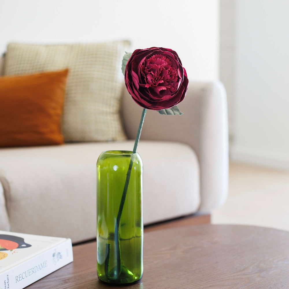 Flowrette Bouton Pivoine Papier Bordeaux Fleur x1 Romantique