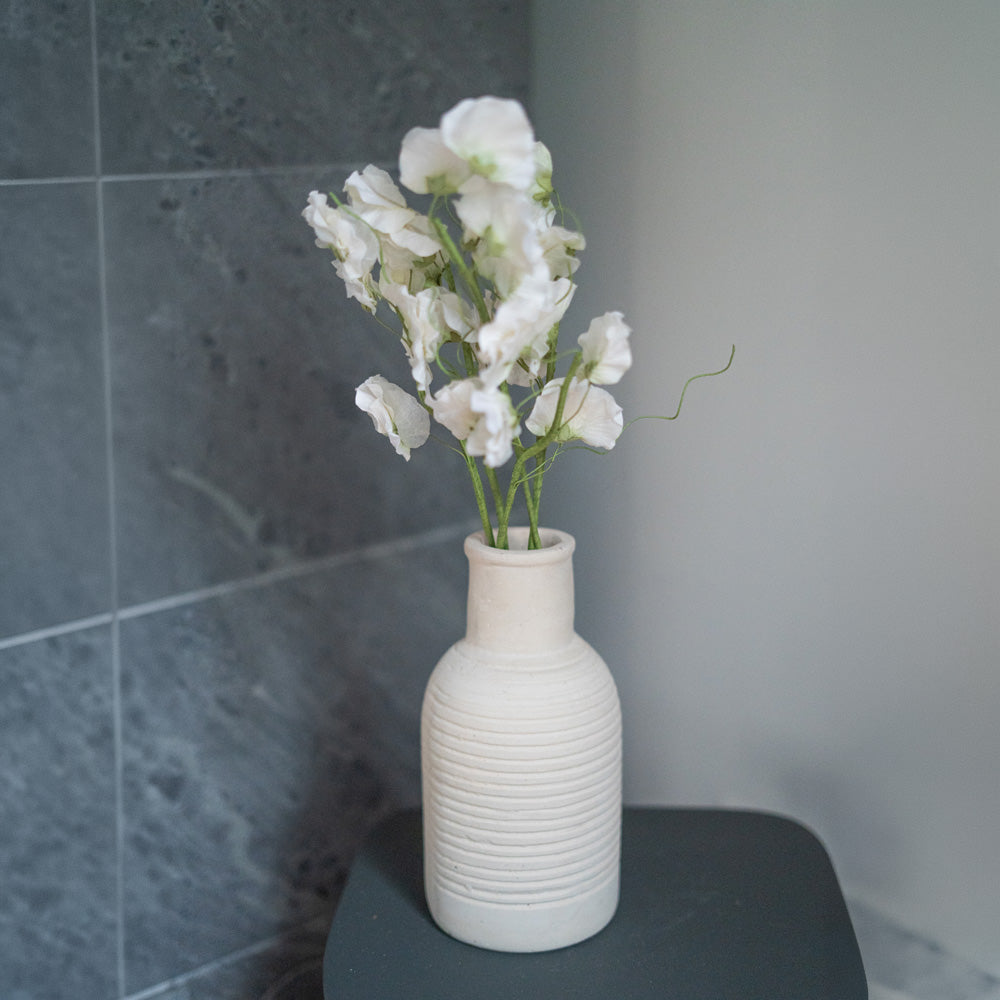 Flowrette Pois de senteur fleur papier blanc x1 sans entretien