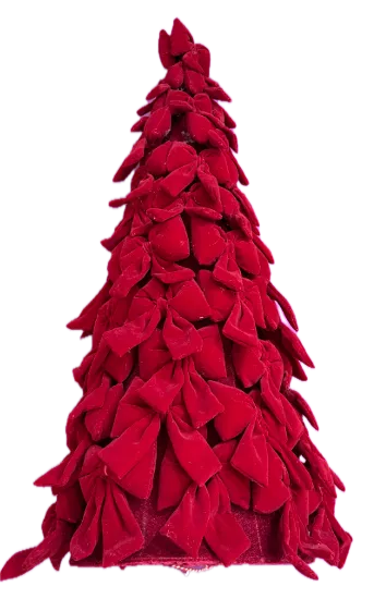Feuillazur Rungis Sapin noeud rouge velours 130cm Noël