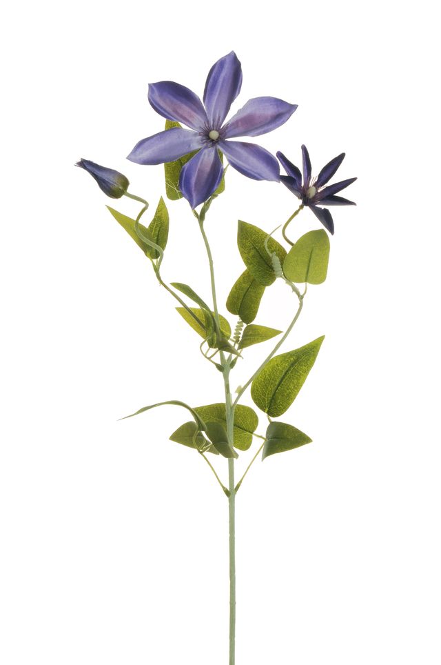 Feuillazur Clématite fleur artificielle violet 72cm sans entretien