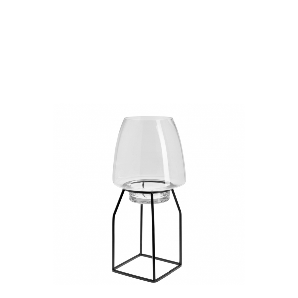 Sia Home Soaz photophore verre transparent 40 cm noir