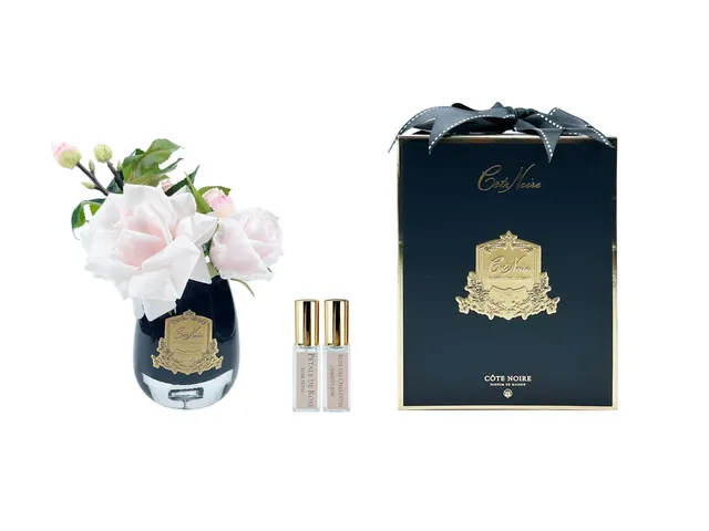 Côte Noire Tea Rose TR06B bouquet rose vase noir
