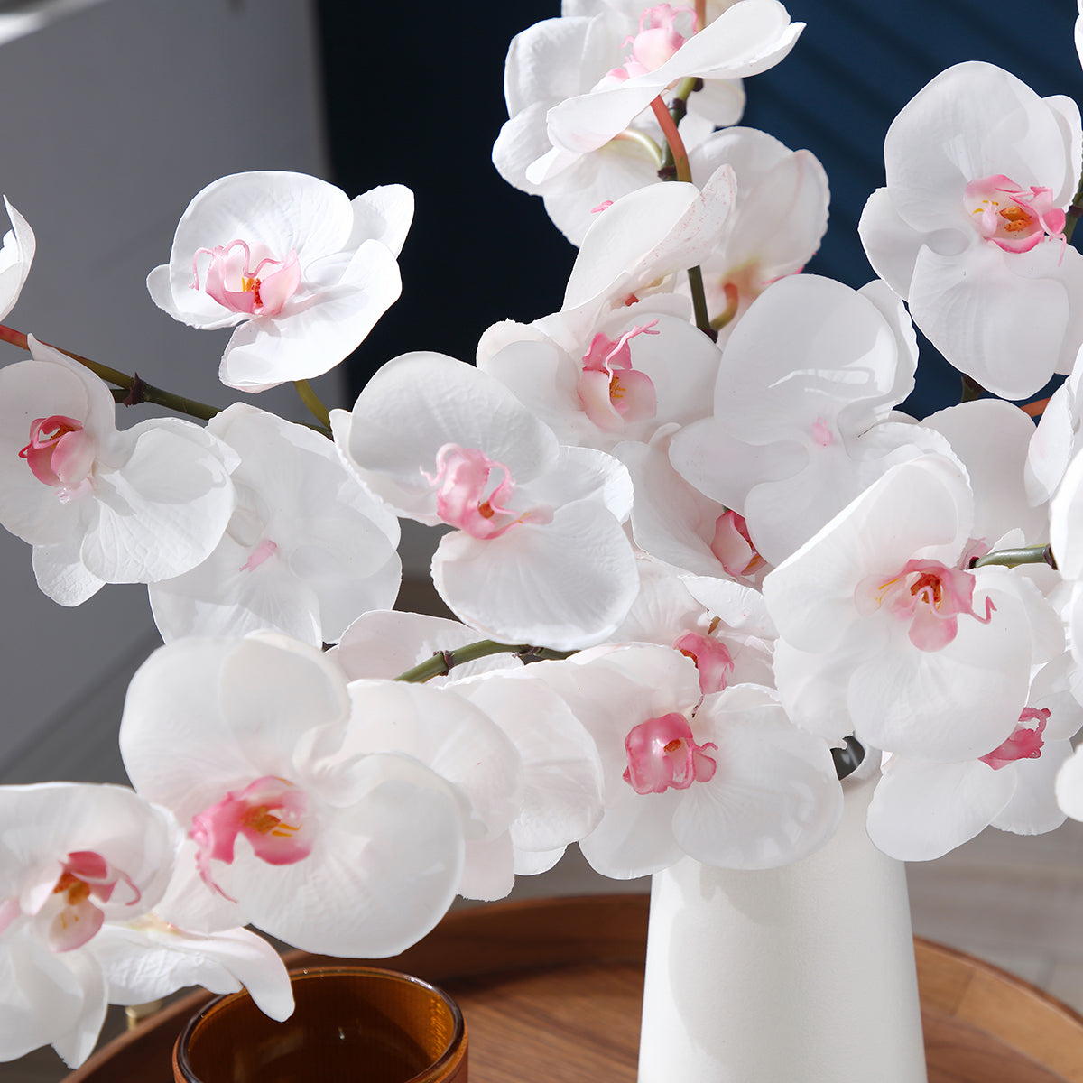 Sia Home Orchidée Phalaenopsis tige artificielle 50 cm blanc