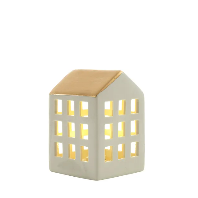 Sia Home Chalets Noël 11 cm figurine blanc doré