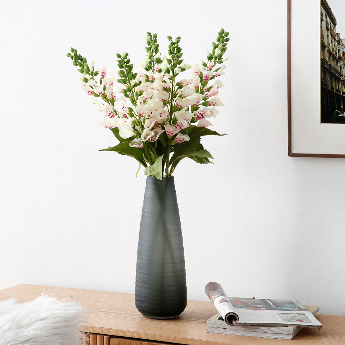 Sia Home Digitale Pourprée tige artificielle blanc 70 cm