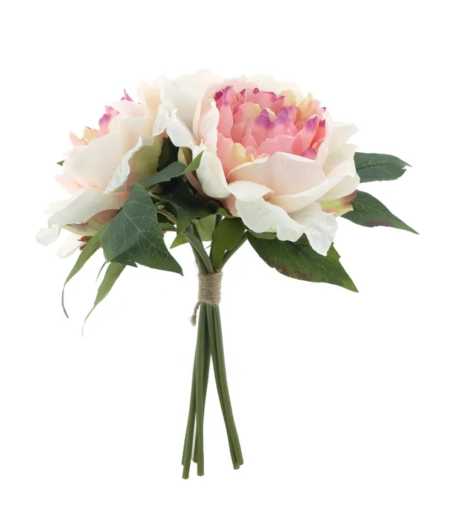 Feuillazur Rungis Bouquet pivoine artificielle rose clair 28cm