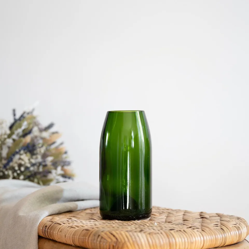 Flowrette Vase Bulle vert bouteille recyclée