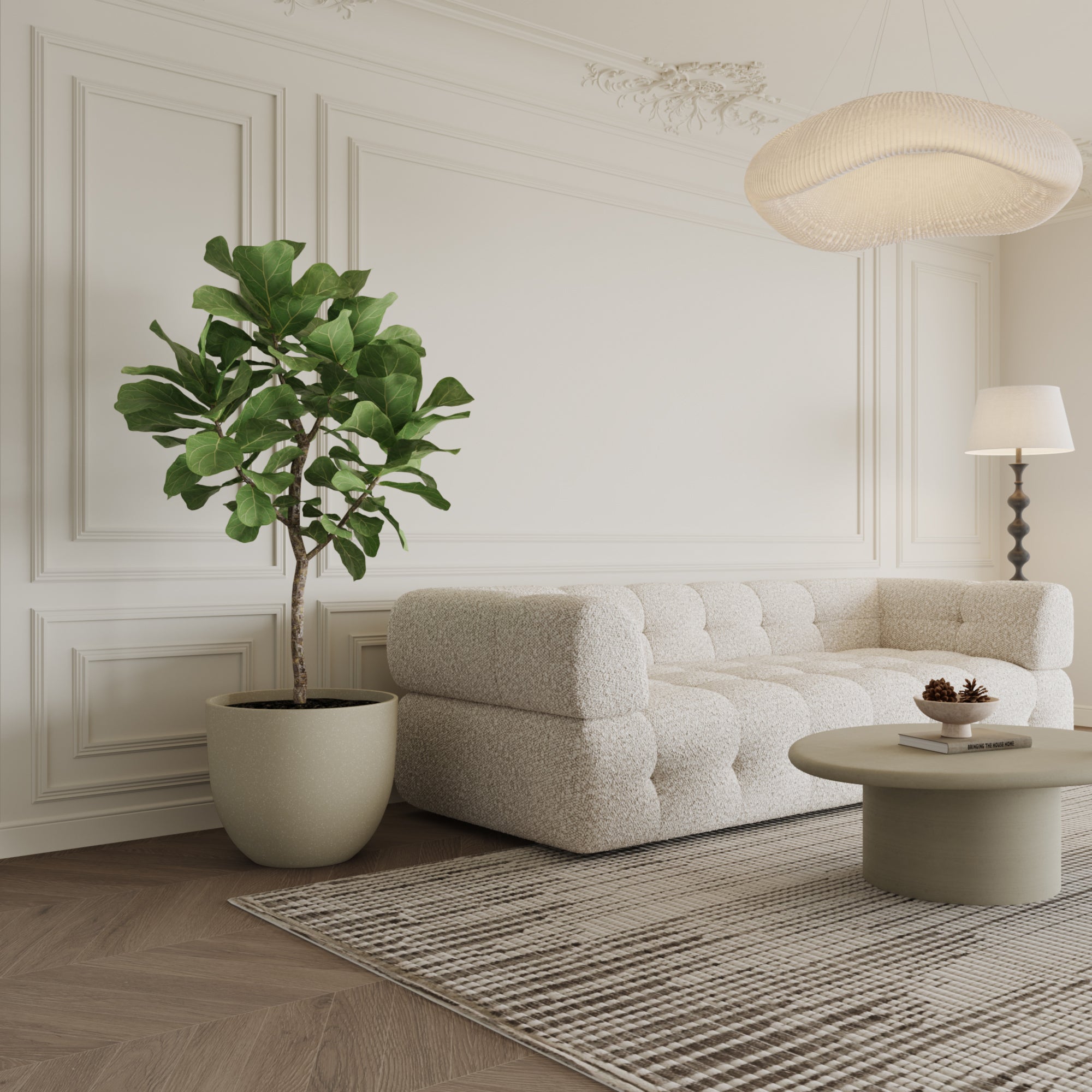 Sia Home Terra 4 cache-pots arrondis beige granito ciment