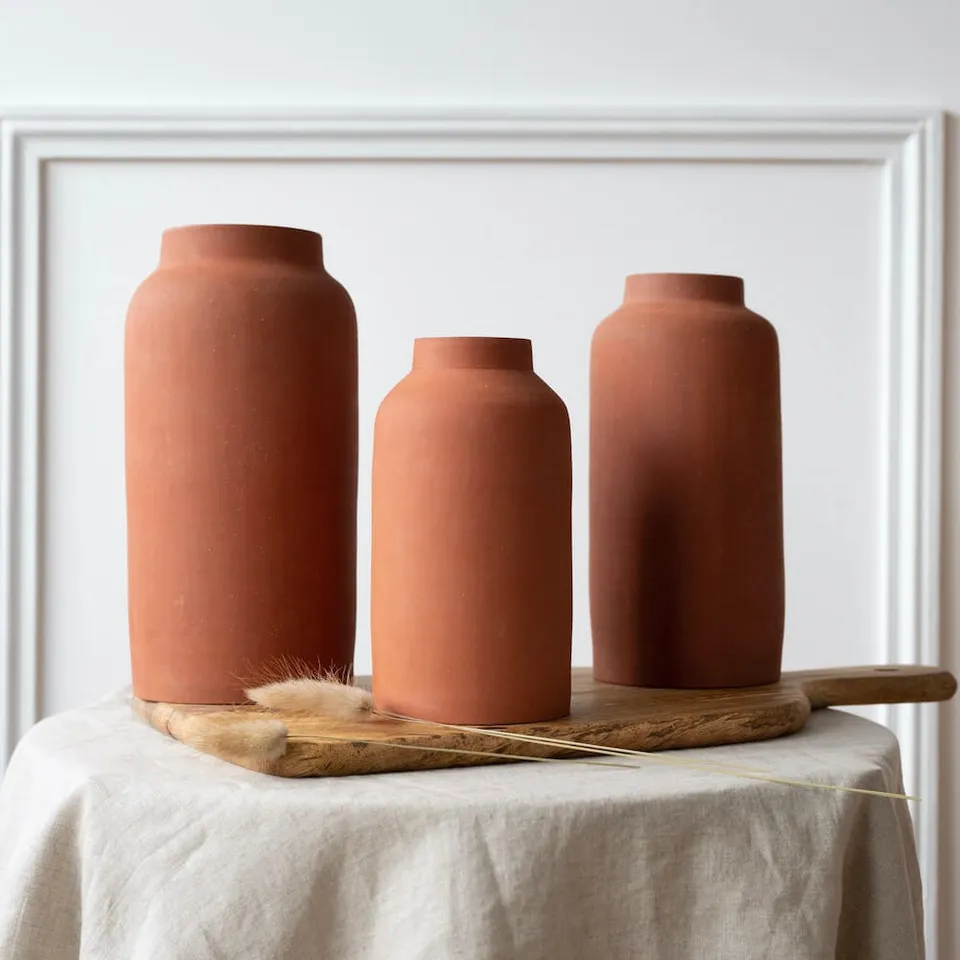 Flowrette vase terre cuite terracotta artisanal France