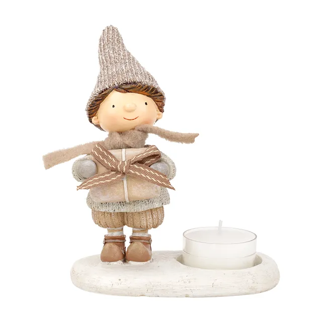 Sia Home Viking porte-bougie garçon beige 15 cm
