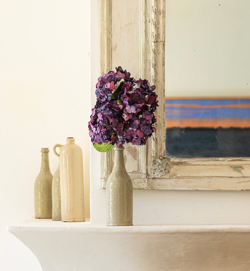 Flowrette Hortensia violet intense fleur papier x1