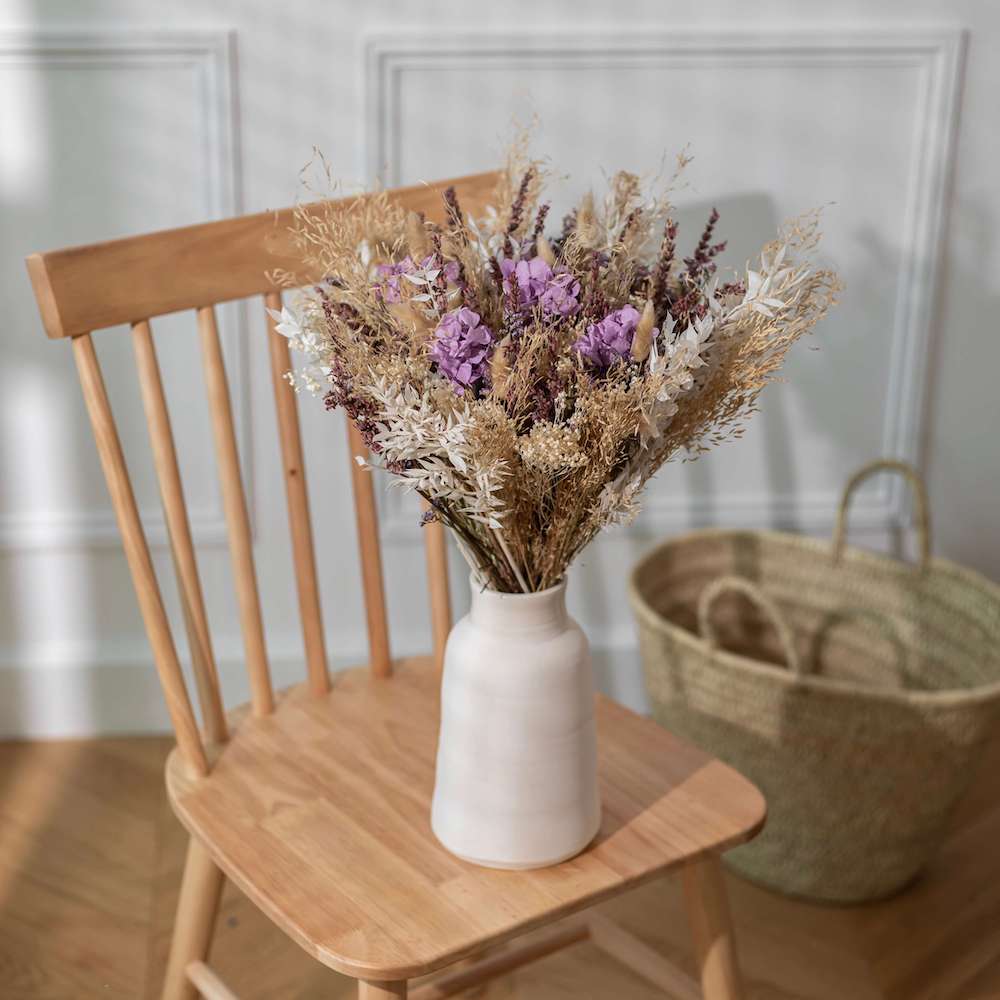 Flowrette Valentin bouquet fleurs séchées rose taille S
