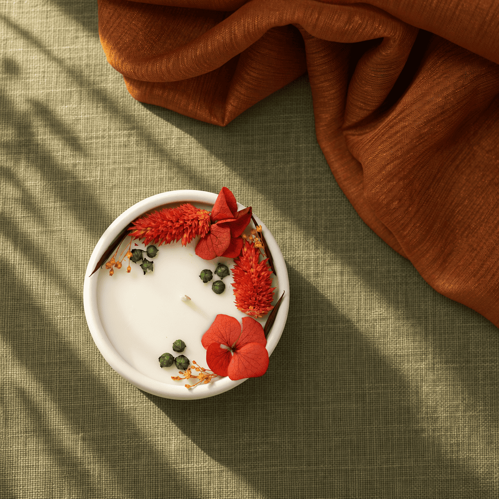 Flowrette Bougies bougie fleurie Noix Miel automne soja