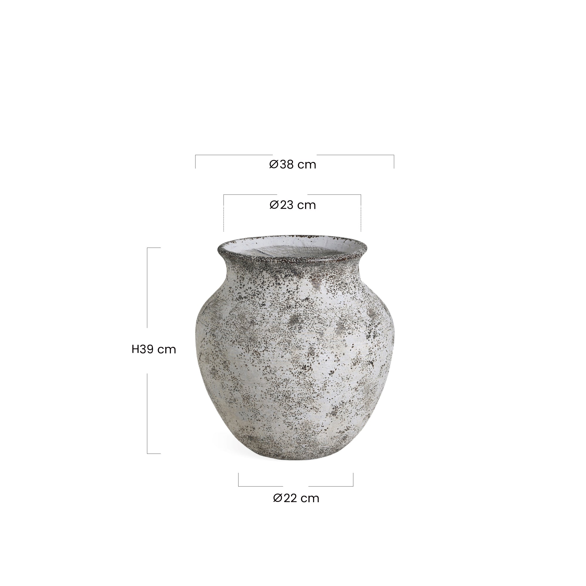 Sia Home Antica col évasé 39 cm cache-pot crème fibre ciment