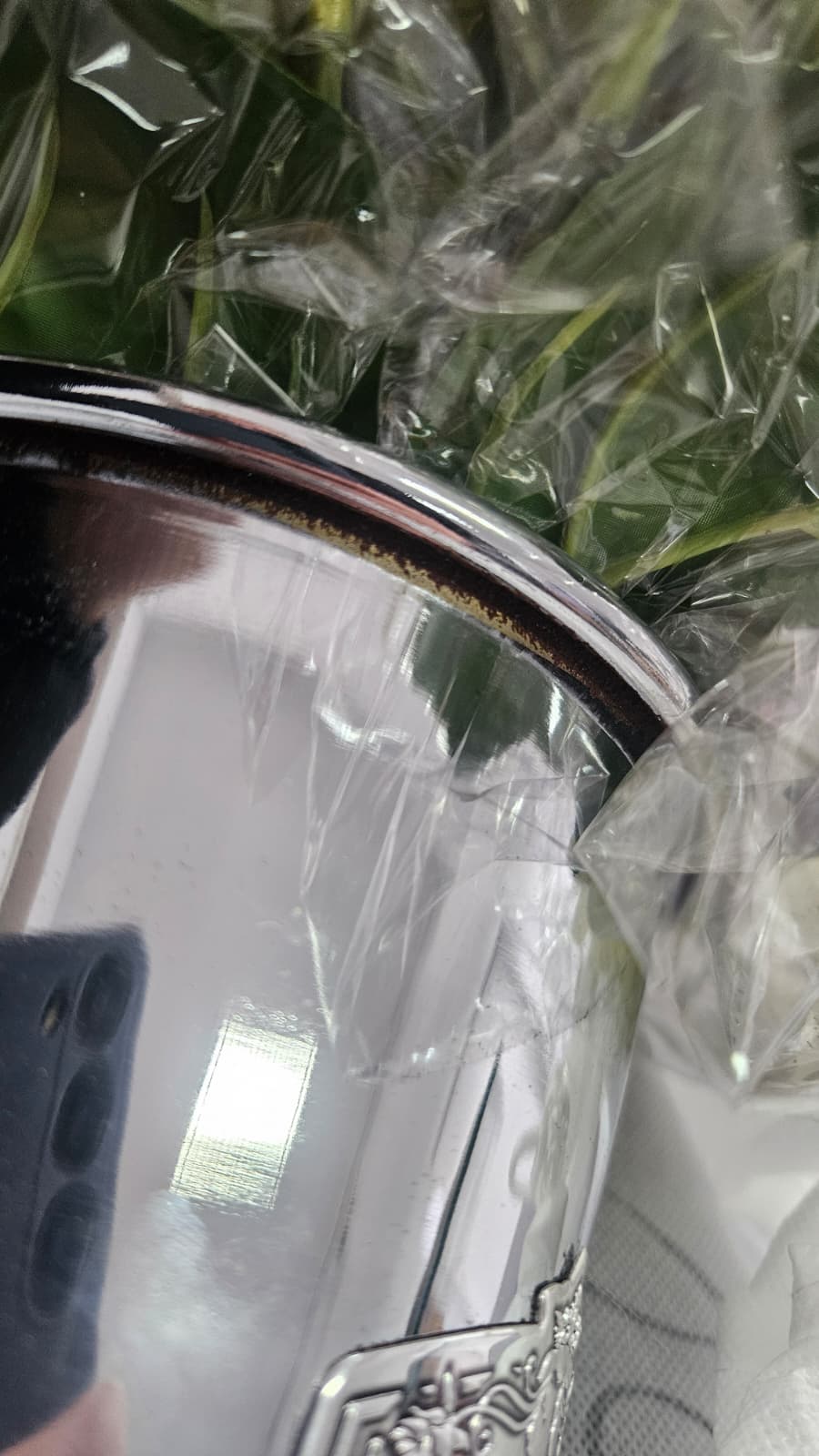 Côte Noire Summer Roses GSS16 bouquet bleu vase argent