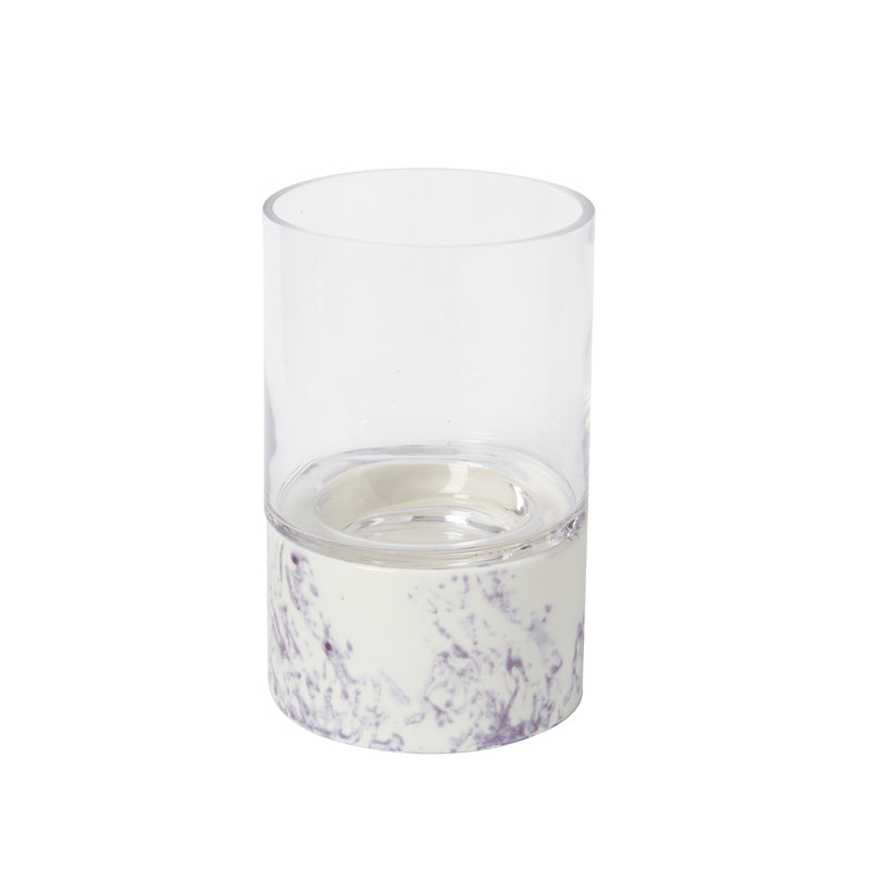 Sia Home porte-bougie effet marbre 23 cm blanc
