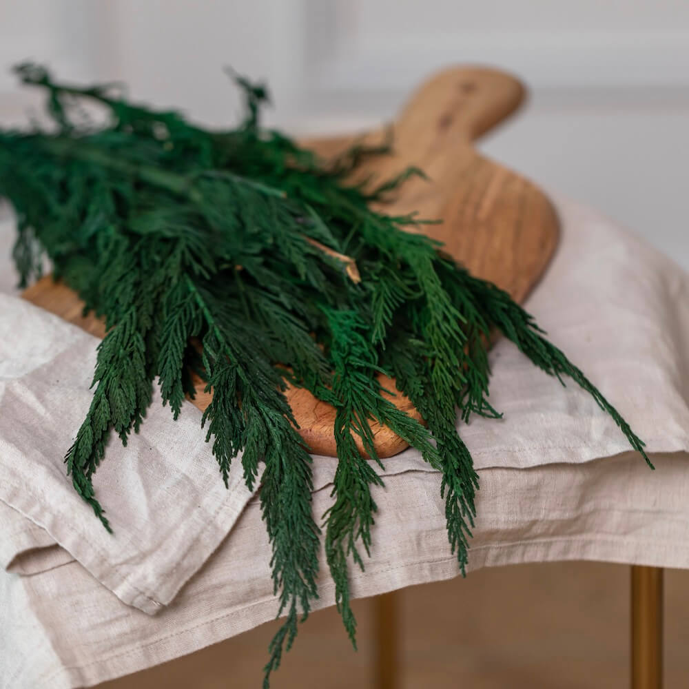 Flowrette botte thuya stabilisé vert déco Noël x1