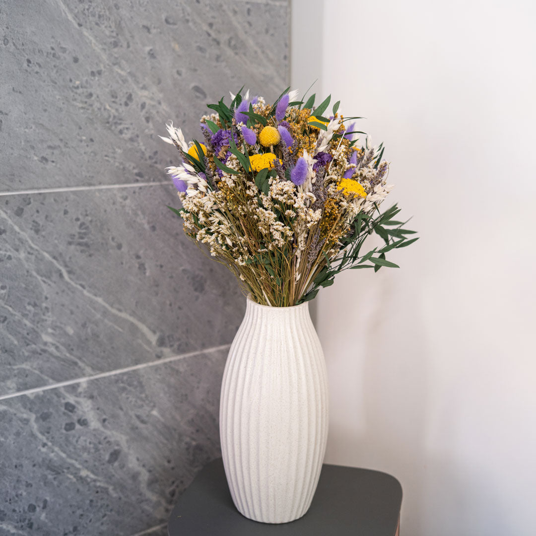 Flowrette Marceau bouquet fleurs séchées M jaune violet