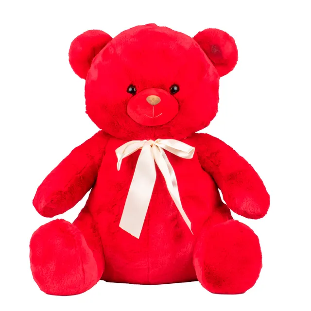 Feuillazur Rungis ours peluche rouge 60cm Noël