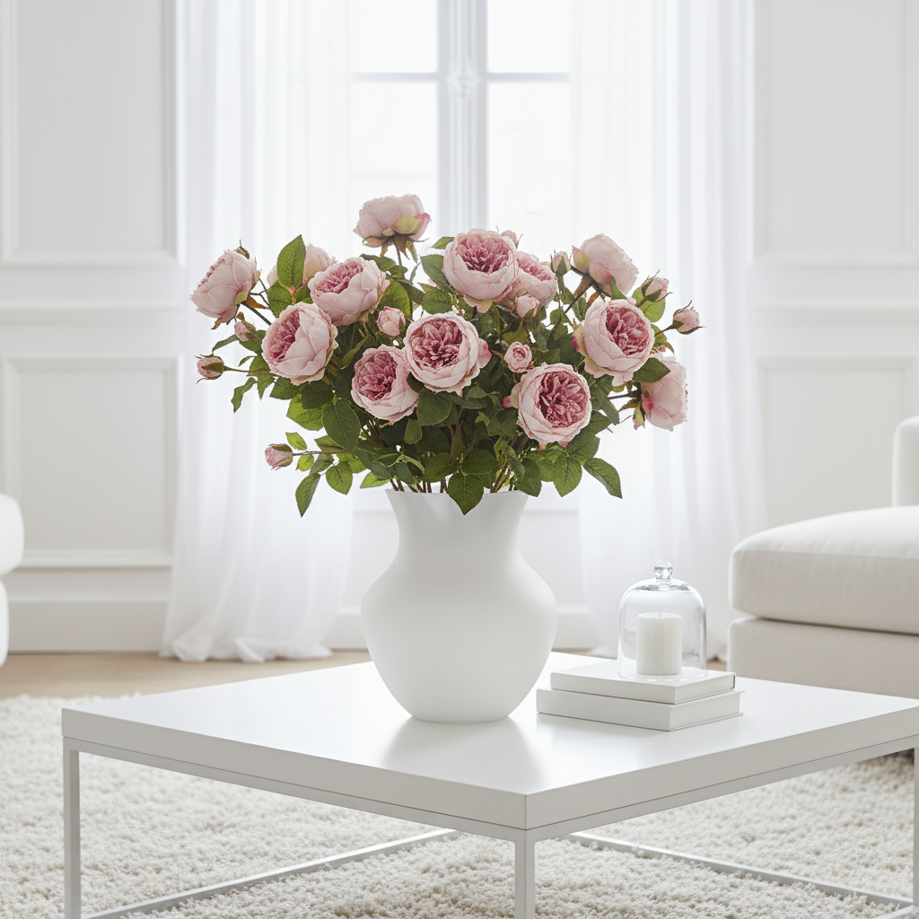 Sia Home Rose David fermée tige artificielle rose pâle 80 cm