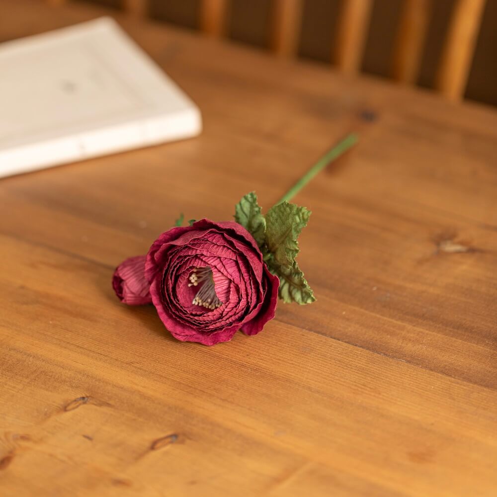 Flowrette Rose Queen x1 fleur papier bordeaux
