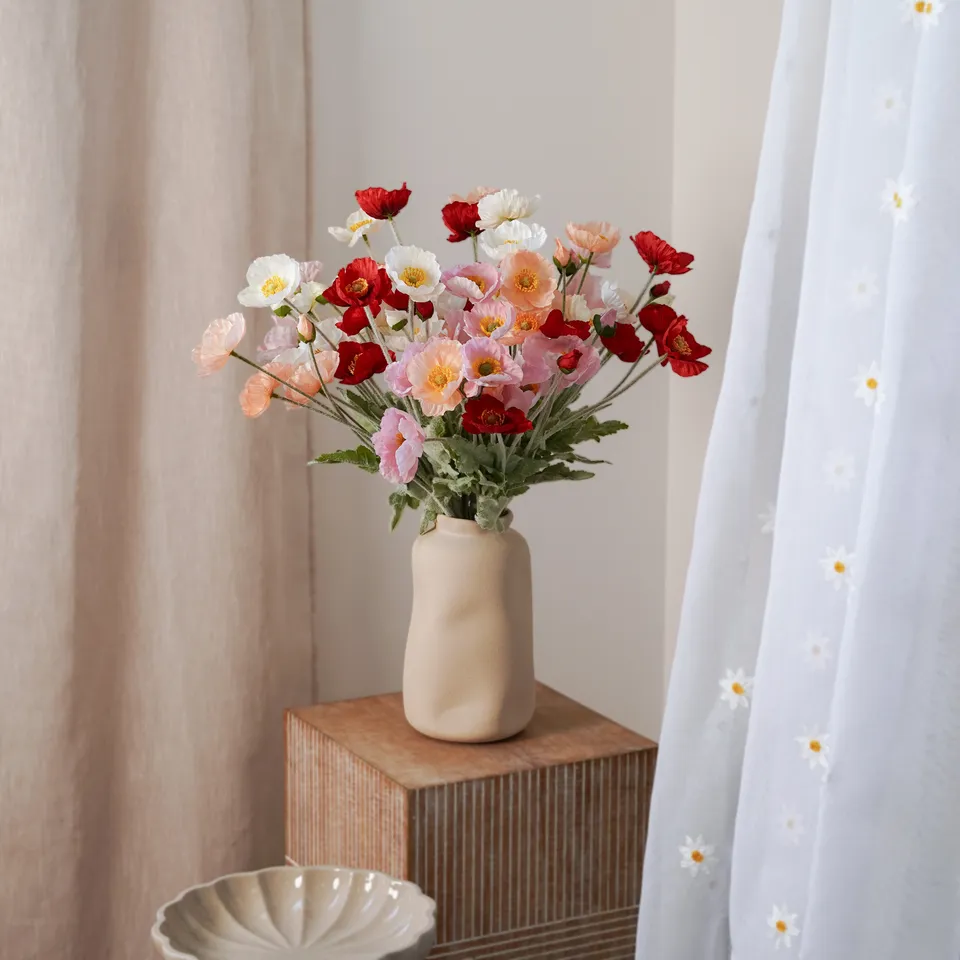 Flowrette bouquet Siloé artificiel 20 tiges pavots