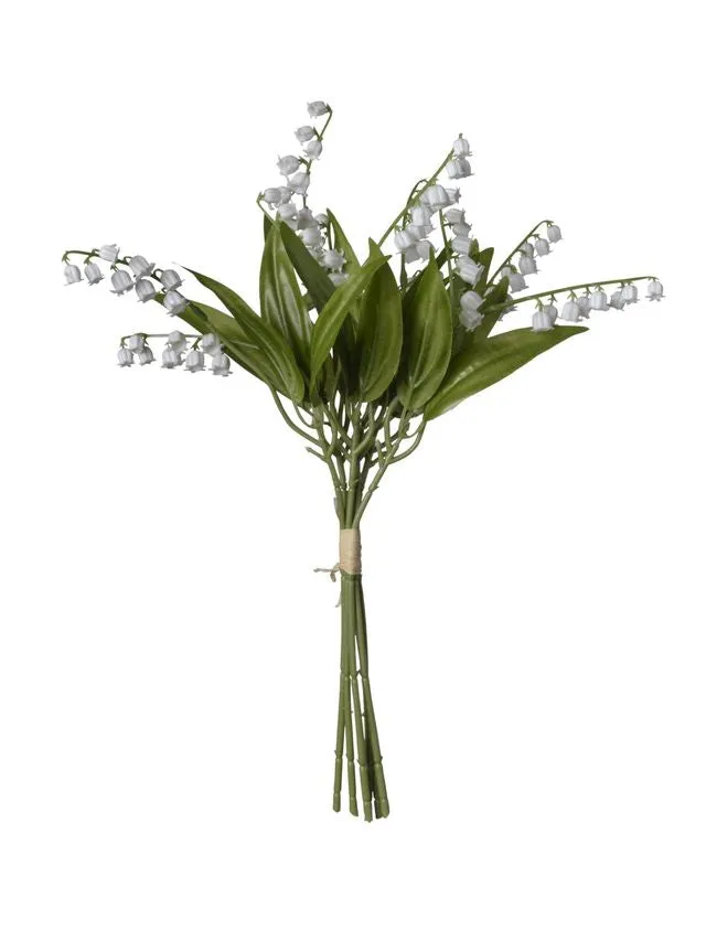 Feuillazur Muget fleur artificielle blanc 38 cm